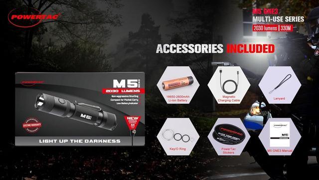 Alt view image 7 of 7 - M5-G3 2030 Lumens Rechargeable Tactical Flashlight 330M Throw with Magnetic Charging and Dual Switch LED Flashlight for Outdoor Emergency