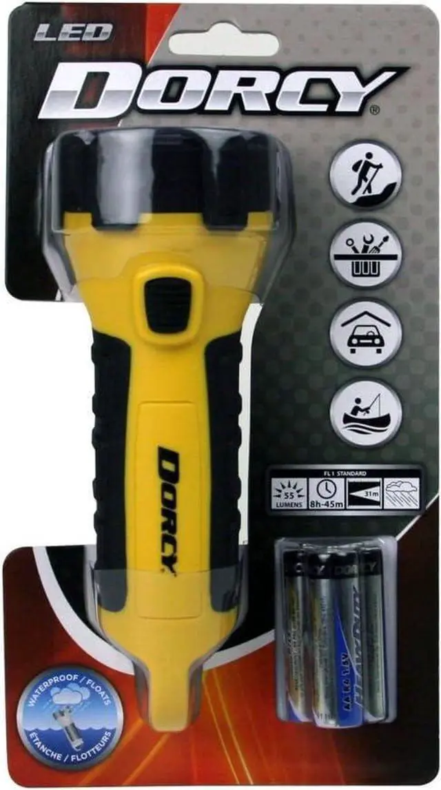 Alt view image 6 of 7 - 150 Lumen Floating Water Resistant LED Flashlight with Carabineer Clip Yellow (41-2510)