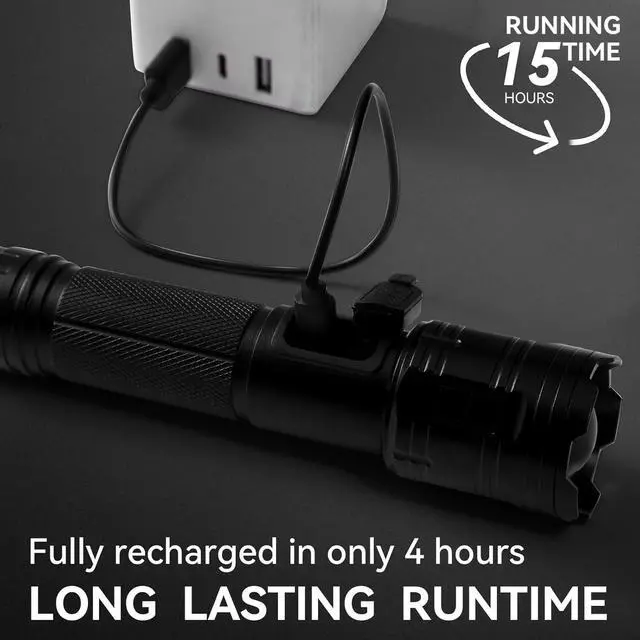 Alt view image 3 of 7 - Rechargeable Flashlights 90 000 High Lumen 2 Pack Super Bright LED Flashlight with 5 Modes High Powered Flash Light for Home Camping Outdoor