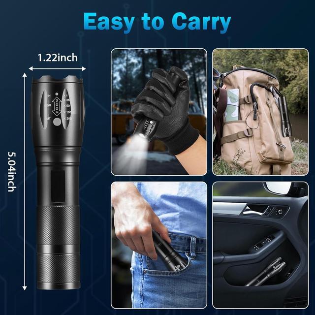 Alt view image 4 of 7 - 6Pack LED Flashlights High Lumens 5Mode Tactical Flashlight for Home Small Flashlights Powerful Pocket Flashlight Bright Adjustable Torch Light Mini Flash Light for Emergencies Camping Outdoor