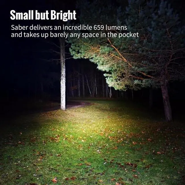 Alt view image 3 of 7 - Saber 659 Lumens Small EDC Flashlight AA Rechargeable High Performance SST20 LED Mini Pocket Flashlight with Clip