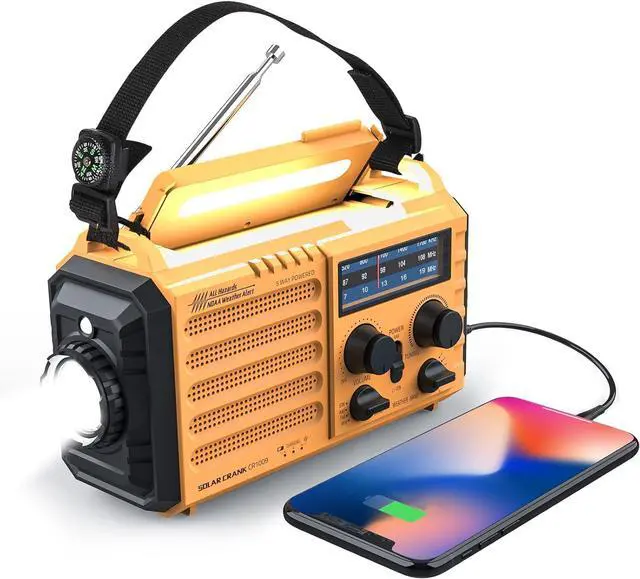 Main image of Weather Radio 5000mAh/18500mWh NOAA Weather Radio Solar Hand Crank Emergency Radio with AM/FM/SW/NOAA Weather Alert Flashlight Reading Lamp Cell Phone Charger and SOS Siren