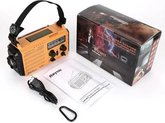 Alt view image 7 of 7 - Weather Radio 5000mAh/18500mWh NOAA Weather Radio Solar Hand Crank Emergency Radio with AM/FM/SW/NOAA Weather Alert Flashlight Reading Lamp Cell Phone Charger and SOS Siren