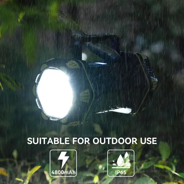 Alt view image 4 of 7 - 2 Pack Camping Lantern Rechargeable LED Camping Flashlight 4800 Capacity 8 Modes Portable Camping Light for Emergency Hurricane Hiking Power Outages Camping Essentials
