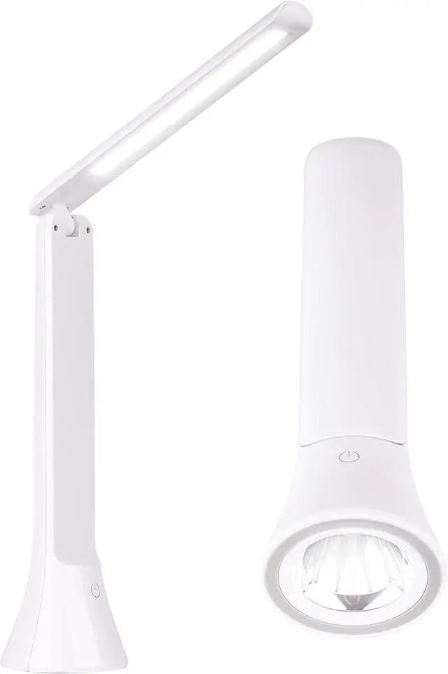 Main image of LED Rechargeable Desk Lamp with Flashlight Foldable Portable Table Desk Lamps for Home Office 3 Light Colors Dimmable Eye Protection Desk Study Reading Night Light