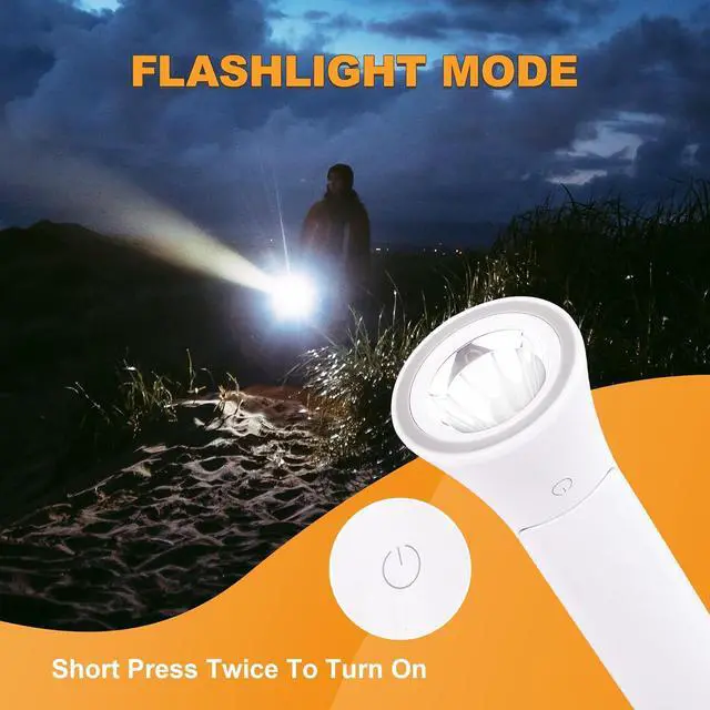 Alt view image 5 of 7 - LED Rechargeable Desk Lamp with Flashlight Foldable Portable Table Desk Lamps for Home Office 3 Light Colors Dimmable Eye Protection Desk Study Reading Night Light