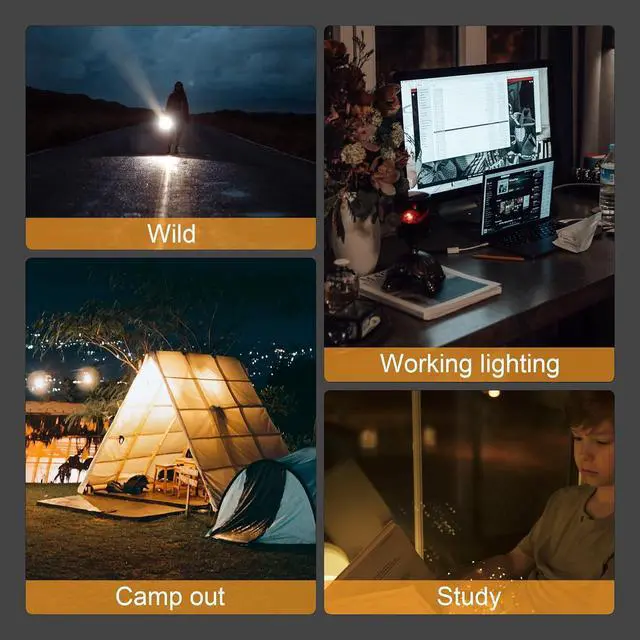 Alt view image 7 of 7 - LED Rechargeable Desk Lamp with Flashlight Foldable Portable Table Desk Lamps for Home Office 3 Light Colors Dimmable Eye Protection Desk Study Reading Night Light