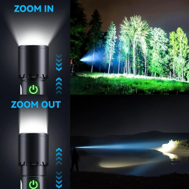 Alt view image 5 of 7 - Rechargeable Magnetic High-Lumen Flashlight with 9 Modes, Built-in Non-Detachable Battery (2, Black)
