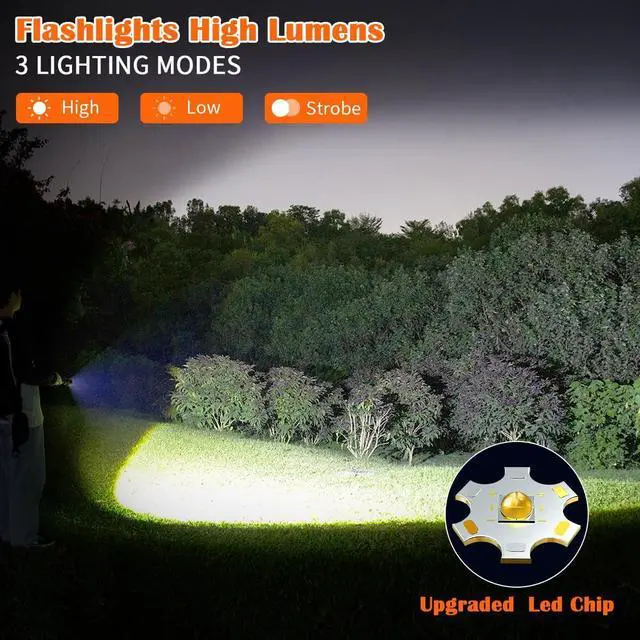 Alt view image 3 of 7 - 3Pack Rechargeable Flashlights Tactical Flashlight High Lumens Super Bright Flashlight Mini Small Flashlights Powerful LED Linterna Recargable Pocket Handheld LED Flash Light for Home Emergency