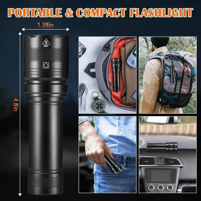 Alt view image 5 of 7 - 3Pack Rechargeable Flashlights Tactical Flashlight High Lumens Super Bright Flashlight Mini Small Flashlights Powerful LED Linterna Recargable Pocket Handheld LED Flash Light for Home Emergency