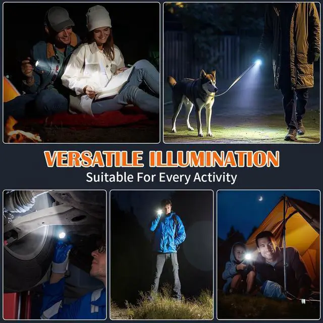 Alt view image 7 of 7 - 3Pack Rechargeable Flashlights Tactical Flashlight High Lumens Super Bright Flashlight Mini Small Flashlights Powerful LED Linterna Recargable Pocket Handheld LED Flash Light for Home Emergency