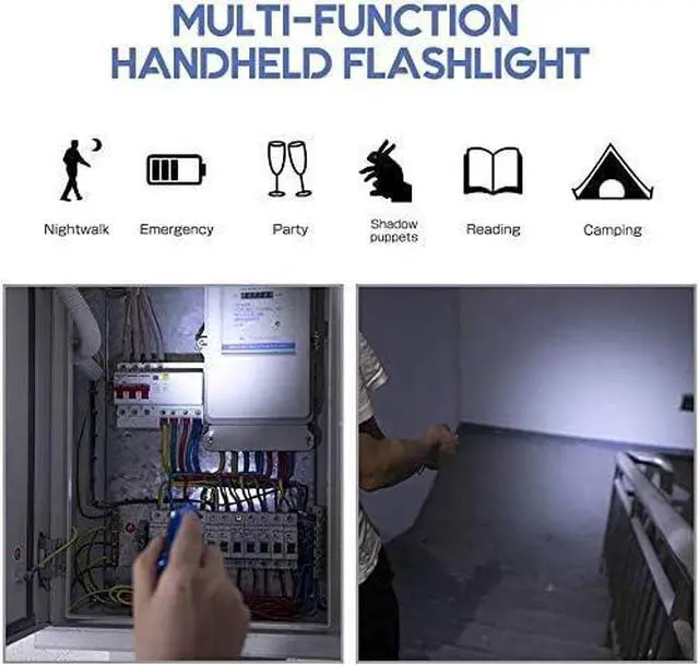 Alt view image 5 of 7 - 10 Pack of Flashlights 9 LED Mini Aluminum Flashlight Bulk with Lanyard 30 AAA Batteries Included Assorted Colors Handheld Flashlights for Hurricane Supplies Camping Night Reading Cycling