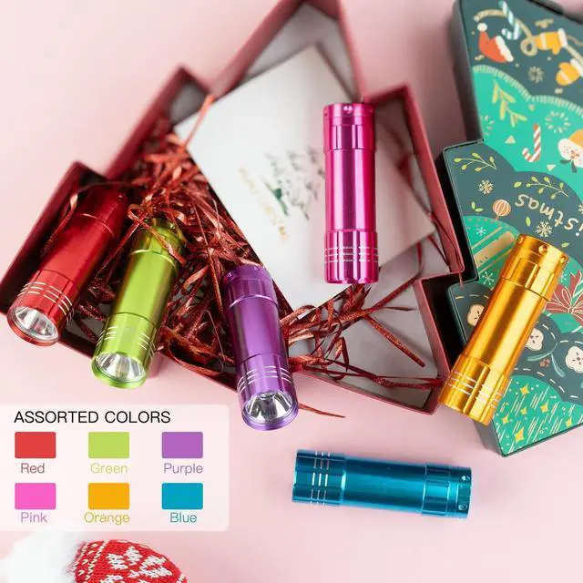 Alt view image 2 of 7 - 6 Pack Stocking Stuffers Small Mini LED Flashlight Christmas Gifts Flashlights for Kids 100 Lumen with Battery Bright Camping Flash Light for Party Favor Gift to Halloween