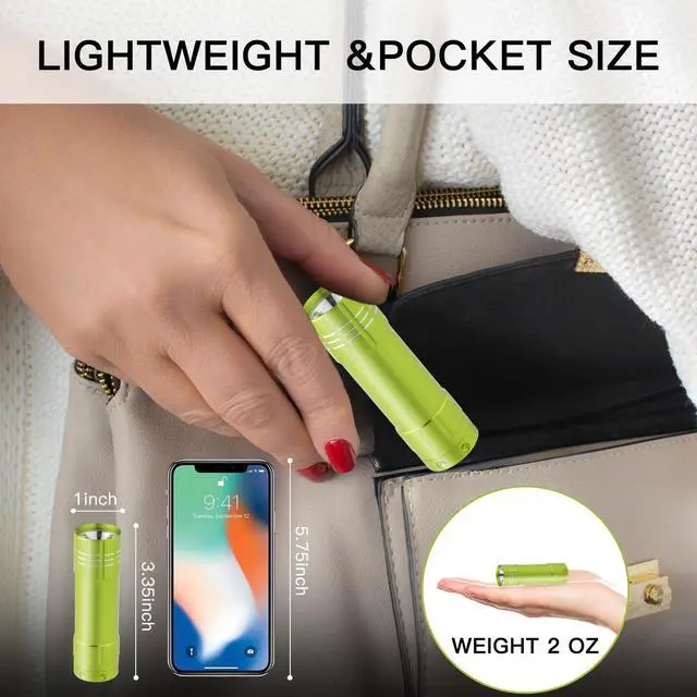 Alt view image 5 of 7 - 6 Pack Stocking Stuffers Small Mini LED Flashlight Christmas Gifts Flashlights for Kids 100 Lumen with Battery Bright Camping Flash Light for Party Favor Gift to Halloween