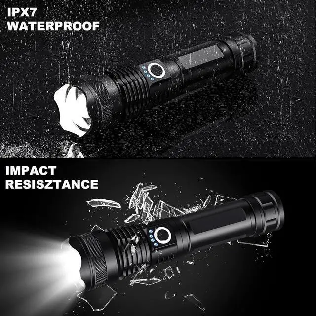 Alt view image 7 of 7 - 3 Pack Rechargeable LED Flashlights High Lumens 990 000LM Super Bright Flashlight Adjustable 5 Modes Powerful Flash Light with USB Cable Waterproof Handheld Flashlight for Home Camping Emergencies