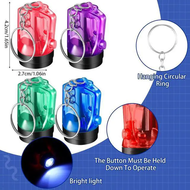 Alt view image 2 of 6 - 20 Pcs Mini Flashlight Keychains Bulk Plastic Portable Handheld LED Key Chains for Birthday Party Favors(Assorted Colors)