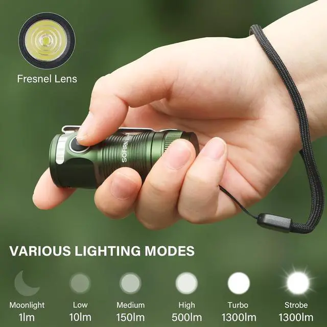 Alt view image 4 of 7 - sofirn SC13 Small Rechargeable Flashlight, Pocket EDC Flashlight Bright 1300 Lumens with Magnetic Tail Cap, Mini Pocket Lights for Everyday Carry Emergenices Outdoor Camping Hiking