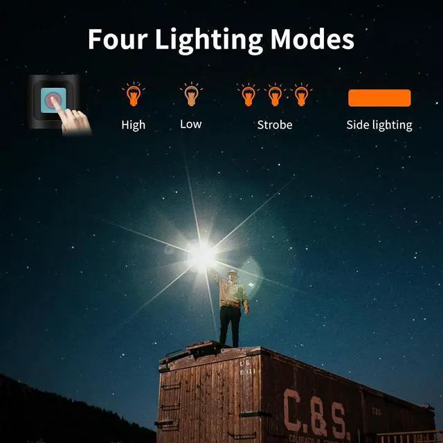 Alt view image 4 of 7 - Led Solar Flashlight 1500 Lumens Led Solar Handheld Rechargeable Flashlights with IP65 Waterproof 2000mAh Battery for Survival Emergencies Camping (2 Packs)