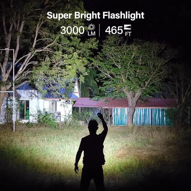 Alt view image 2 of 7 - SC29 Led Flashlight Rechargeable 3000 Lumen Small Powerful Flashlight with USB C Handle Pocket Flashlight Long Battery Life IP68 Waterproof for Emergencies Dog Walking