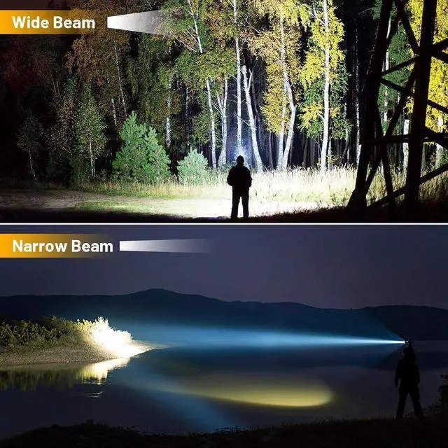 Alt view image 4 of 7 - Rechargeable Flashlights High Lumens 2 Pack 900 000 Lumen Super Bright Flashlight Led Flash Light 7 Modes with COB Work Light IPX6 Waterproof for Outdoor Camping Hiking