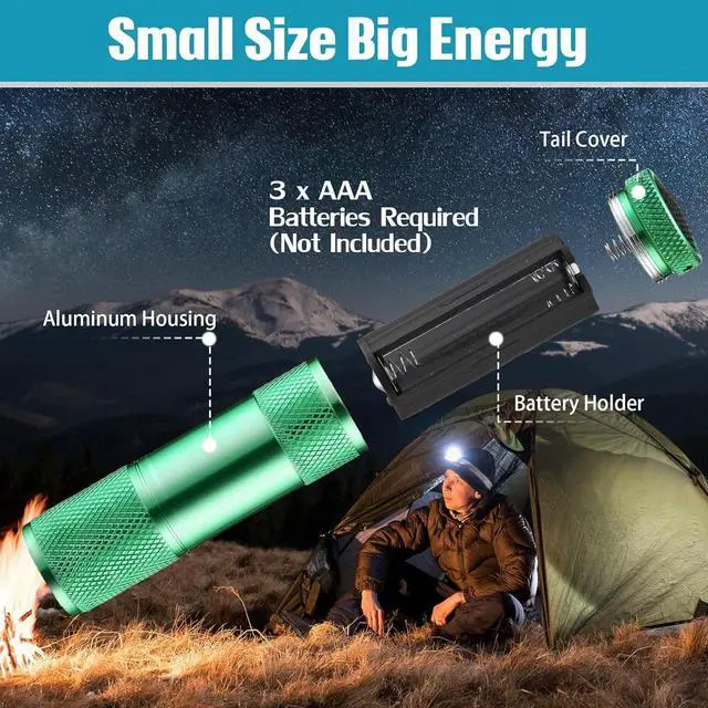 Alt view image 3 of 7 - 12 Pcs Mini Flashlights Bulk Bright Aluminum Handheld Flash Lights with Lanyard Small LED Flashlights for Kids Night Reading Emergency Hurricane Camping Hiking Party Favors(Elegant Colors)