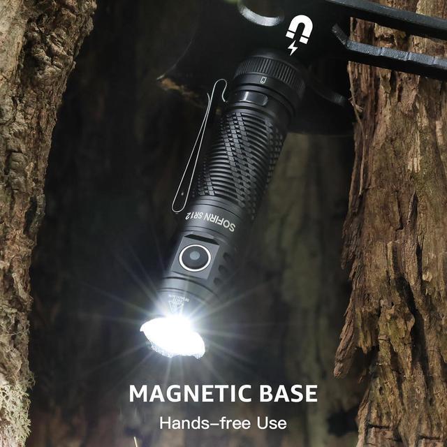 Alt view image 4 of 7 - Pocket Flashlight Rechargeable LED Light - Sofirn SR12 Small EDC Flashlights High Lumens 1300ft Long Throw Magnetic Flash Light 1450LM IP68 Waterproof with Simple UI Compact Lightweight for Outdoor