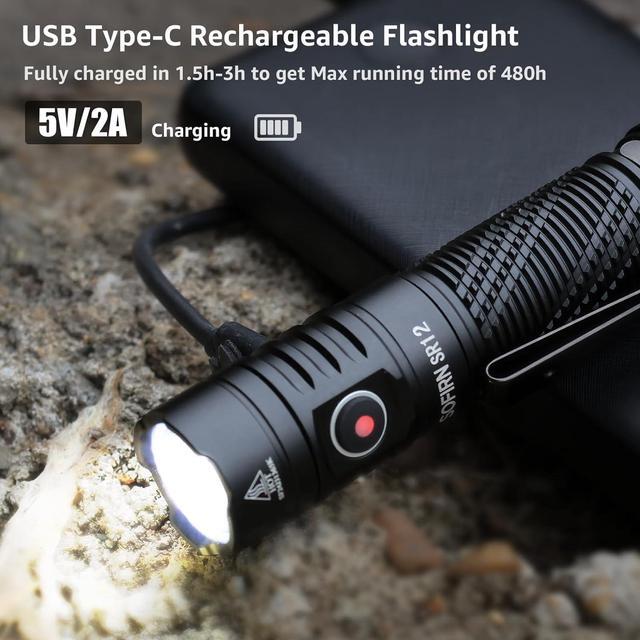 Alt view image 5 of 7 - Pocket Flashlight Rechargeable LED Light - Sofirn SR12 Small EDC Flashlights High Lumens 1300ft Long Throw Magnetic Flash Light 1450LM IP68 Waterproof with Simple UI Compact Lightweight for Outdoor