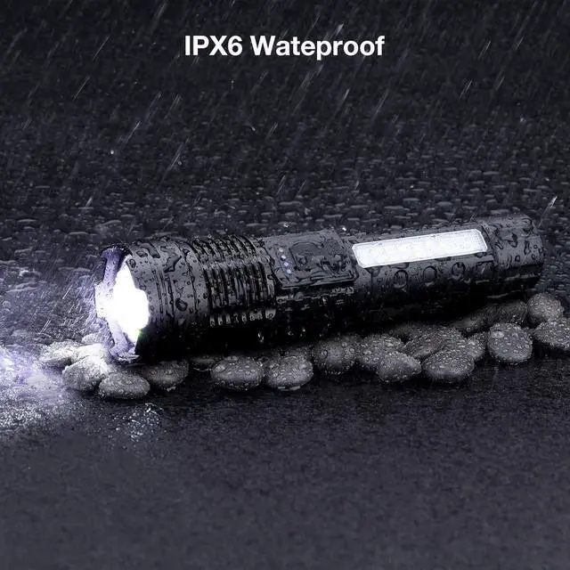 Alt view image 7 of 7 - Flashlight High Lumens Rechargeable 2 Packs 1 000 000 Lumens Super Bright LED Battery Powerful Handheld Flashlights with 7 Modes COB Side Light USB C Zoomable Waterproof for Emergencies