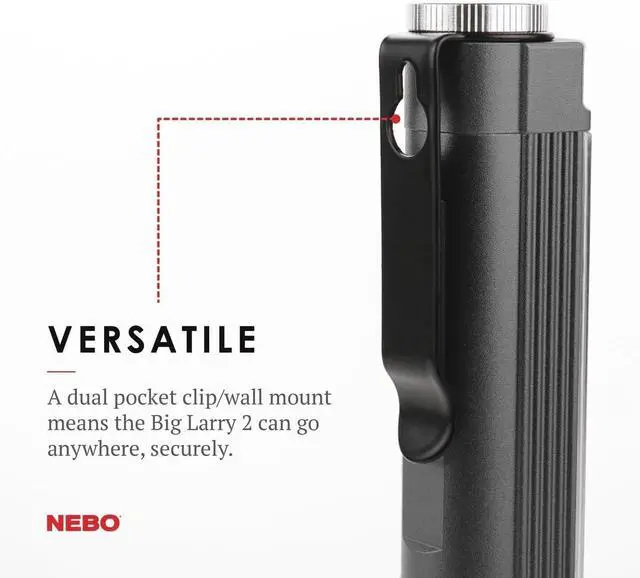 Alt view image 7 of 7 - BIG LARRY 2 Power Work Light | Bright Flashlight and Work Light with Clip and Magnetic Base | Storm Gray