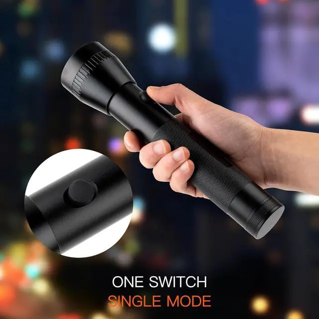 Alt view image 2 of 7 - 2D Cell Battery Big Flashlights Single Mode High Lumens Aluminum Heavy Duty Large Flashlight for Home Emergency Power Outage Outdoor Activities