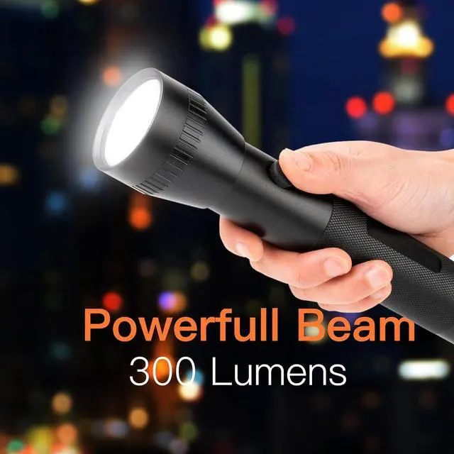 Alt view image 4 of 7 - 2D Cell Battery Big Flashlights Single Mode High Lumens Aluminum Heavy Duty Large Flashlight for Home Emergency Power Outage Outdoor Activities