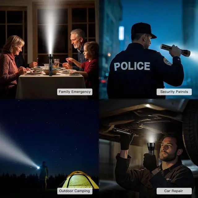 Alt view image 7 of 7 - 2D Cell Battery Big Flashlights Single Mode High Lumens Aluminum Heavy Duty Large Flashlight for Home Emergency Power Outage Outdoor Activities