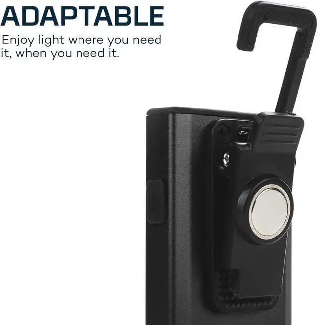 Alt view image 4 of 6 - NEBO SLIM Pocket Flashlight | 500 Lumens, Rechargeable Mini EDC Work Light, Magnetic Base & Dimmable Brightness, Durable & Water Resistant, Includes Charging Cable  Black