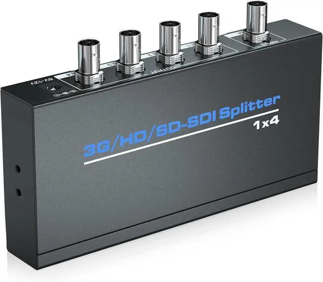 Main image of SDI Splitter 1 x 4 1 in 4 Out SDI Distributor 4 Way SDI Splitter Compatible with 3G-SDI/HD-SDI/SD-SDI