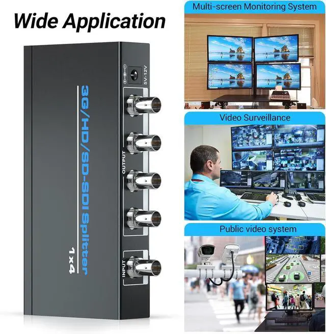 Alt view image 5 of 7 - SDI Splitter 1 x 4 1 in 4 Out SDI Distributor 4 Way SDI Splitter Compatible with 3G-SDI/HD-SDI/SD-SDI