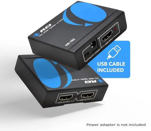 Alt view image 6 of 7 - HDMI Splitter 1 in 2 Out - For TV Mirror Only - Not for Multi Monitors No HDCP bypass USB Powered No Adapter Included 1080P@60Hz & 4K@30Hz Resolutions C HDMI Splitter (HD-102)