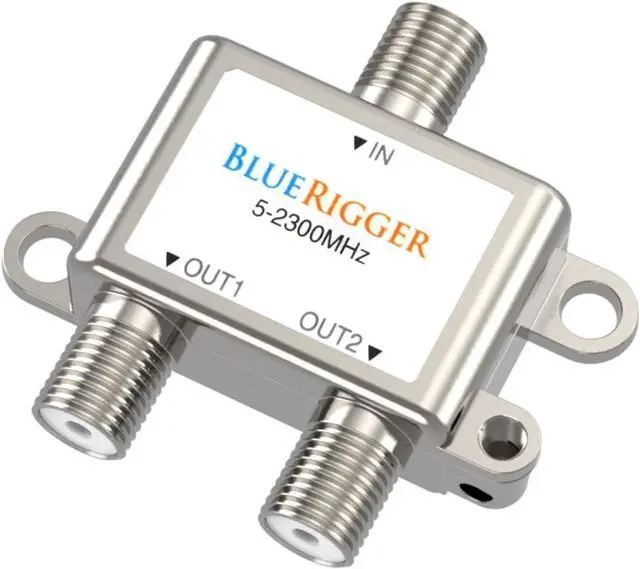 Main image of 2-Way Coaxial Cable Splitter (RG6 Two Way Mini Diplexer F-type 2.3GHZ 5-2300MHz) Digital Signal Female Coax Splitter - Works with Satellite Antenna HDTV Amplifier Cable TV Dish CATV
