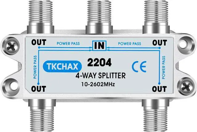 Alt view image 5 of 7 - 4 Way Coaxial Cable Splitter Support 10-2602MHz RG6 Compatible Nickel-Plated for Cable Splitter Work with CATV Satellite TV Antenna System and MoCA Configurations