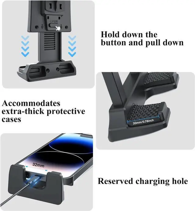 Alt view image 5 of 7 - Car Tablet Holder - Heavy Duty Drill Base Tablet Mount for Truck Compatible with iPad  Tab 5-13 Tablet and Phone iPad Stand for Wall/Business/Vehicle/Desktop etc.