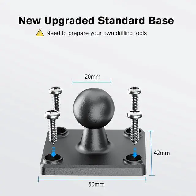 Alt view image 6 of 7 - Car Tablet Holder - Heavy Duty Drill Base Tablet Mount for Truck Compatible with iPad  Tab 5-13 Tablet and Phone iPad Stand for Wall/Business/Vehicle/Desktop etc.
