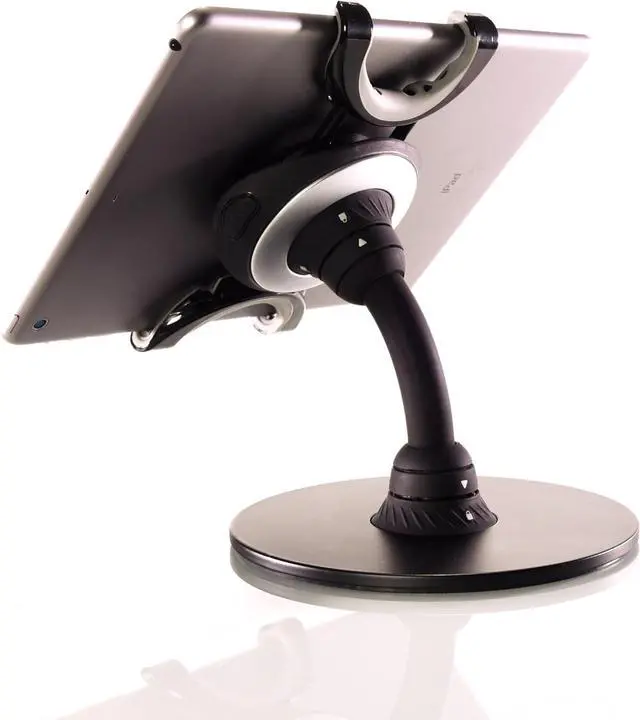 Main image of Rhino - 360o Adjustable Stand and Holder with Weighted Base for iPad Pro iPad Mini or iPad Kindle Surface Galaxy and Large Smartphones Point of Sale Digital Easle