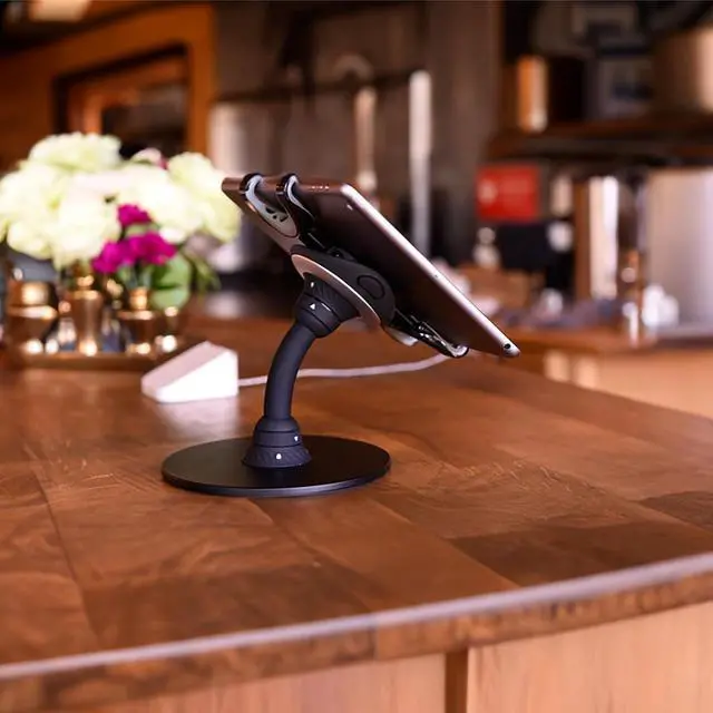 Alt view image 6 of 7 - Rhino - 360o Adjustable Stand and Holder with Weighted Base for iPad Pro iPad Mini or iPad Kindle Surface Galaxy and Large Smartphones Point of Sale Digital Easle