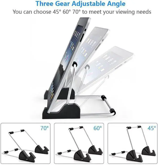 Alt view image 2 of 7 - Tablet Stand Adjustable Aluminum Alloy Non-Slip Tablet Holder for Desk Fit for Tablets ipad  and Kindle Fire Display Stand Picture Frame Stand for Photo