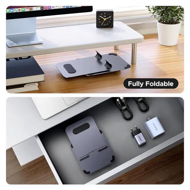Alt view image 6 of 7 - Tablet Stand Holder for Desk 360° Rotating Base Aluminum Tablet Holder Adjustable Multi-Angle Home Office Accessories Compatible with iPad Pro Air Mini 13 12.9 11 Inch