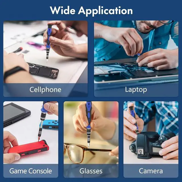 Alt view image 6 of 7 - 62 in 1 Precision Screwdriver Kit Electronics Repair Tool Kit Magnetic Driver Kit with Flexible Shaft Extension Rod for Mobile Phone Smartphone Game Console PC Tablet