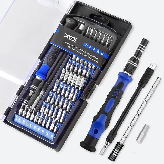 Alt view image 7 of 7 - 62 in 1 Precision Screwdriver Kit Electronics Repair Tool Kit Magnetic Driver Kit with Flexible Shaft Extension Rod for Mobile Phone Smartphone Game Console PC Tablet