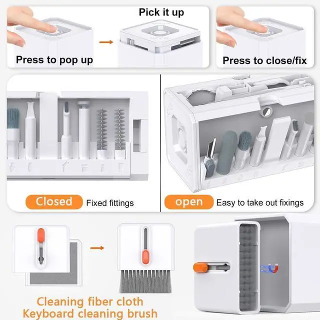 Alt view image 6 of 7 - 32-in-1 Multifunctional Cleaning Kit - Phone Computer & Headphone Cleaner for All Electronics Ideal for iPhone MacBook & Gaming PC