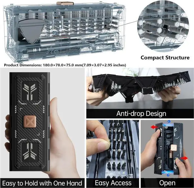 Alt view image 3 of 6 - Small Electric Screwdriver Set Smart 3 Torque Cordless Screwdriver Kit Compact Power Screwdrivers with 160 Precision Bits for Computer Laptop iPhone PS5 Xbox Watch Jewelry Eyeglasses