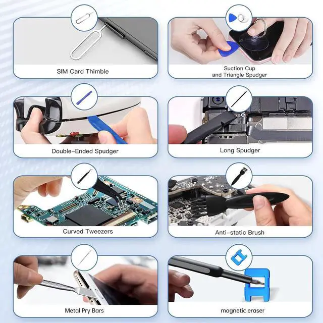 Alt view image 6 of 6 - 22Pcs Precision Screwdriver Set Repair Tool Cleaning kit for iPhone 6 6S 7 8 X XS XR SE 11 12 13 mini 14 15 16 Plus Pro Max ipad MacBook Air Pro Mac mini Switch Apple Watch Mobile cell phones etc