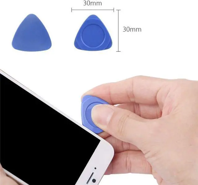 Alt view image 2 of 5 - Fixinus Set of 50 Blue Triangle Plastic Pry Opening Tool Kit Security Opener for iPhone Cell Phone Laptop Table PC Case LCD Screen Guitar Picks